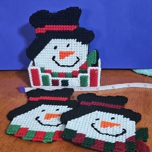 Festive Snowman Coasters Set